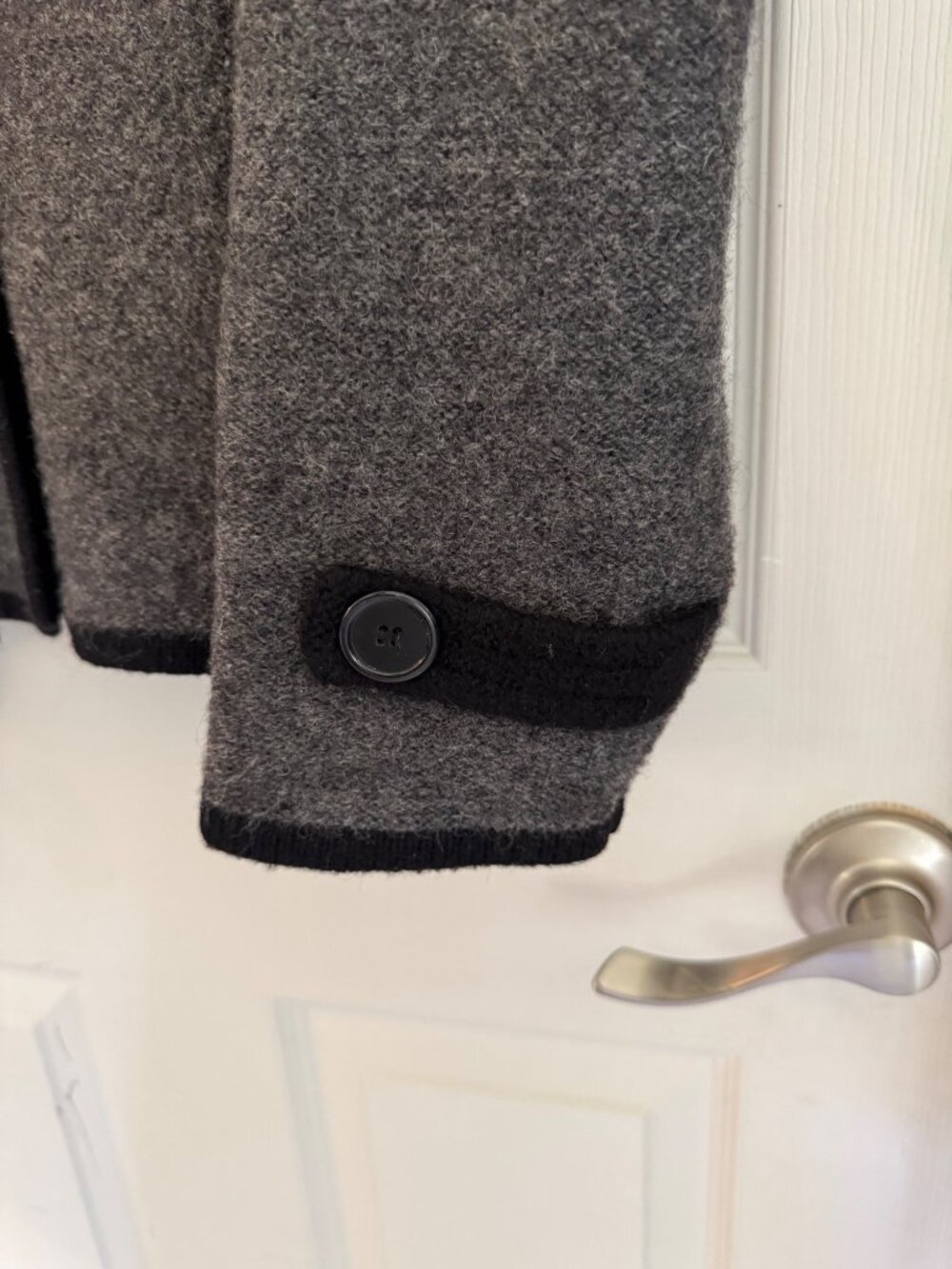 Vintage 90's Herman Geist Grey 100% Wool Double Breasted Jacket Size Medium - Picture 4 of 8